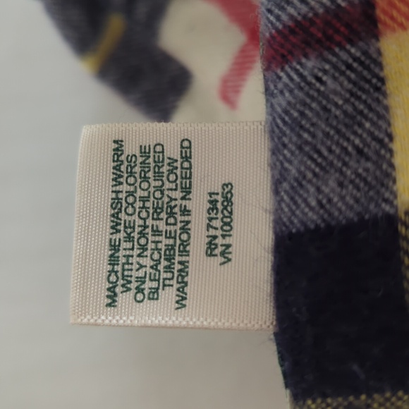 L.L. Bean Scotch Plaid Traditional Fit Flannel Button Down Shirt LARGE REG. Blue - Picture 5 of 16